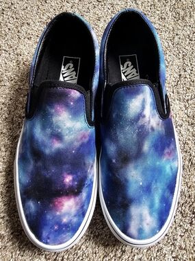Vans Galaxy/Nebula/Stars Classic Slip-On Sneakers - Blue/Purple/Pink